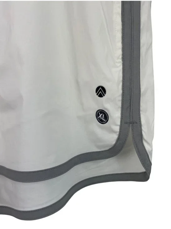 Traj3ctory Lightweight White Shorts With Gray Trim Elastic Waistband Womens XL - Picture 3 of 10